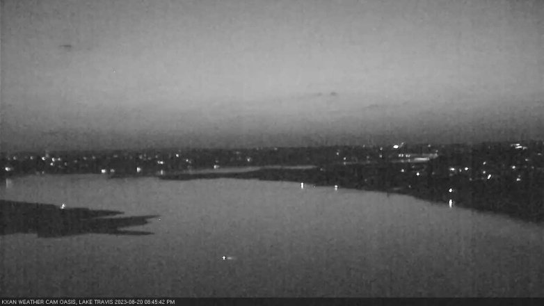Lake Travis webcam, August 20, 2023 8:45 PM CT