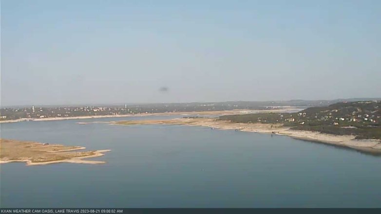 Lake Travis webcam, August 21, 2023 9:00 AM CT