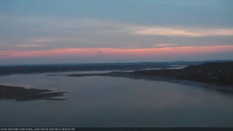 Lake Travis webcam, August 21, 2023 8:25 PM CT