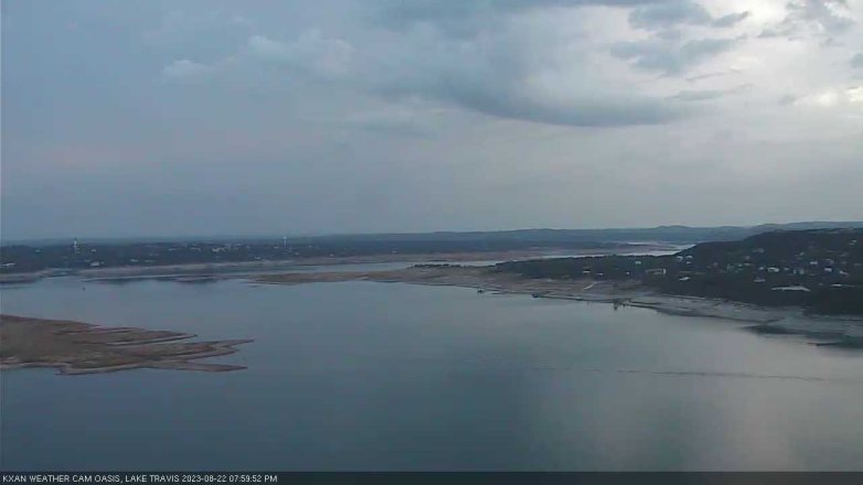 Lake Travis webcam, August 22, 2023 8:00 PM CT