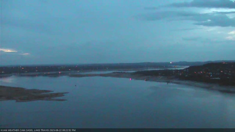 Lake Travis webcam, August 22, 2023 8:25 PM CT