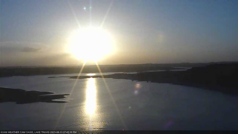 Lake Travis webcam, August 23, 2023 7:45 PM CT