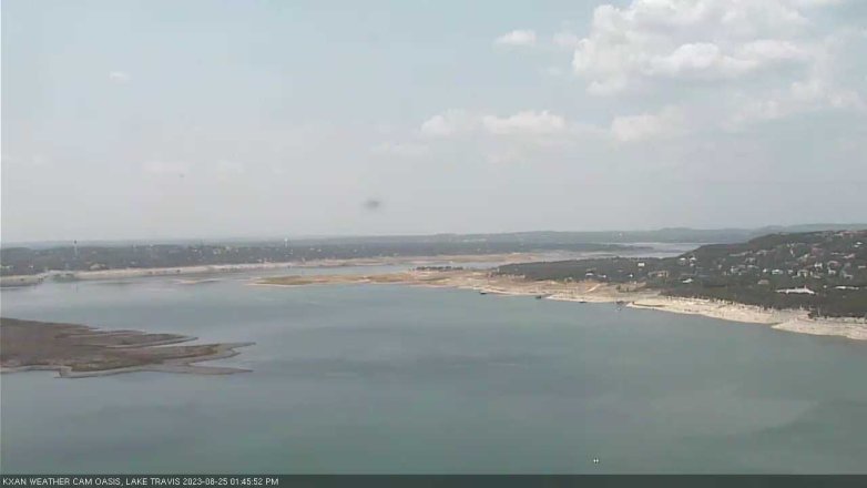 Lake Travis webcam, August 25, 2023 1:45 PM CT