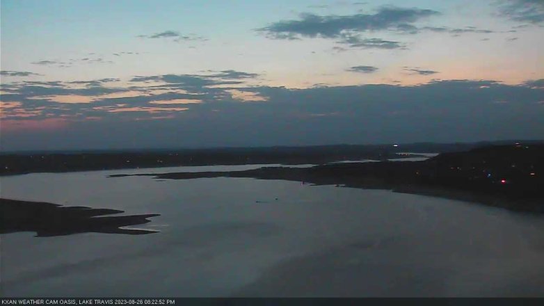 Lake Travis webcam, August 26, 2023 8:25 PM CT