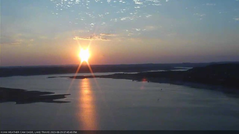 Lake Travis webcam, August 29, 2023 7:45 PM CT