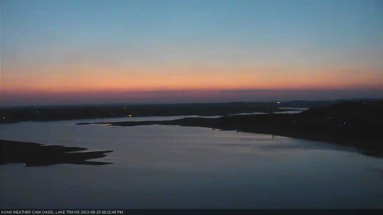 Lake Travis webcam, August 29, 2023 8:25 PM CT