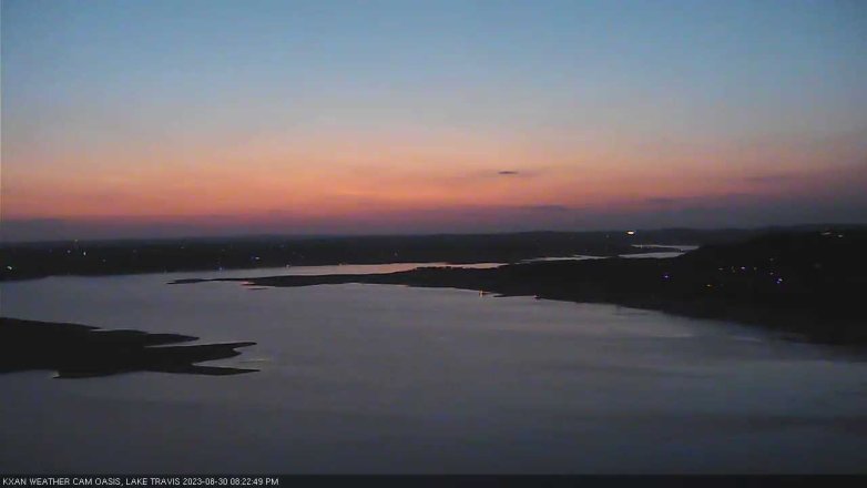 Lake Travis webcam, August 30, 2023 8:25 PM CT