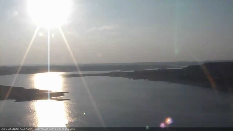Lake Travis webcam, August 31, 2023 6:45 PM CT