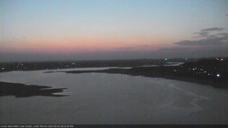 Lake Travis webcam, September 2, 2023 8:25 PM CT