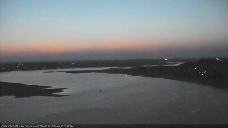 Lake Travis webcam, September 3, 2023 8:25 PM CT