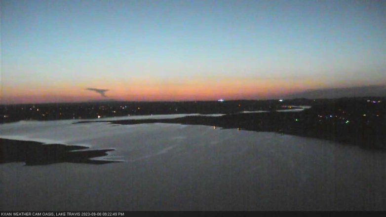 Lake Travis webcam, September 6, 2023 8:25 PM CT