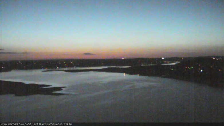 Lake Travis webcam, September 7, 2023 8:25 PM CT