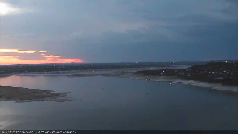 Lake Travis webcam, September 9, 2023 8:00 PM CT