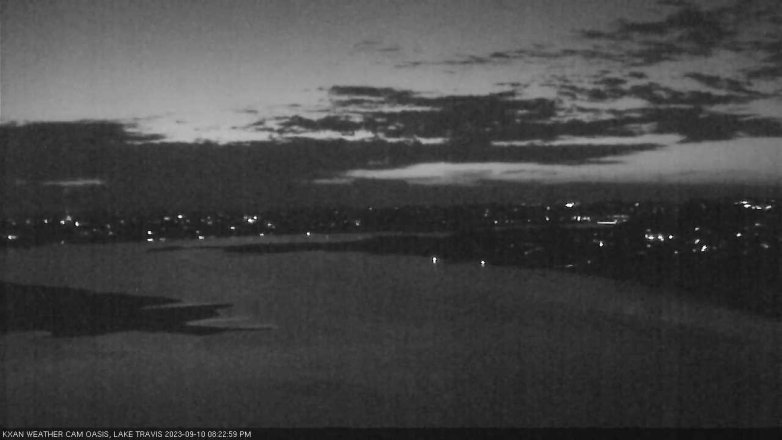 Lake Travis webcam, September 10, 2023 8:25 PM CT