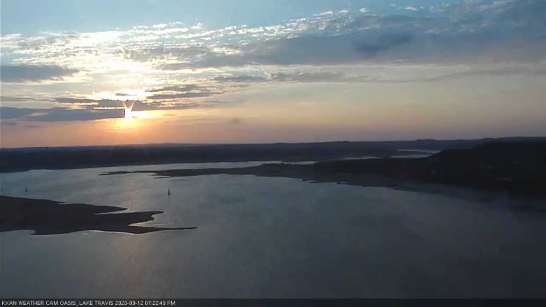 Lake Travis webcam, September 12, 2023 7:25 PM CT