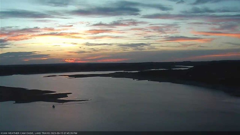 Lake Travis webcam, September 15, 2023 7:45 PM CT
