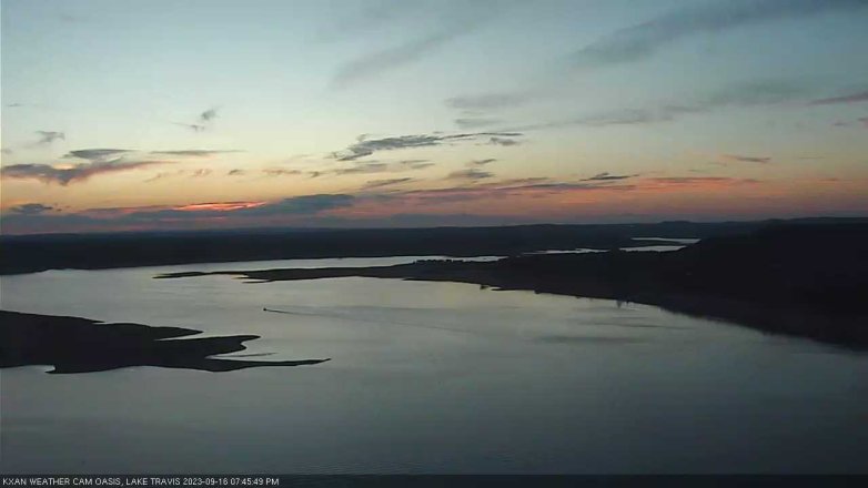 Lake Travis webcam, September 16, 2023 7:45 PM CT