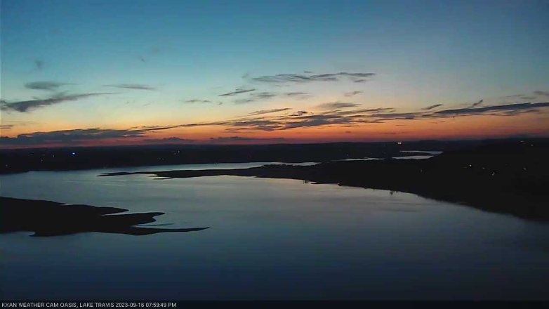 Lake Travis webcam, September 16, 2023 8:00 PM CT