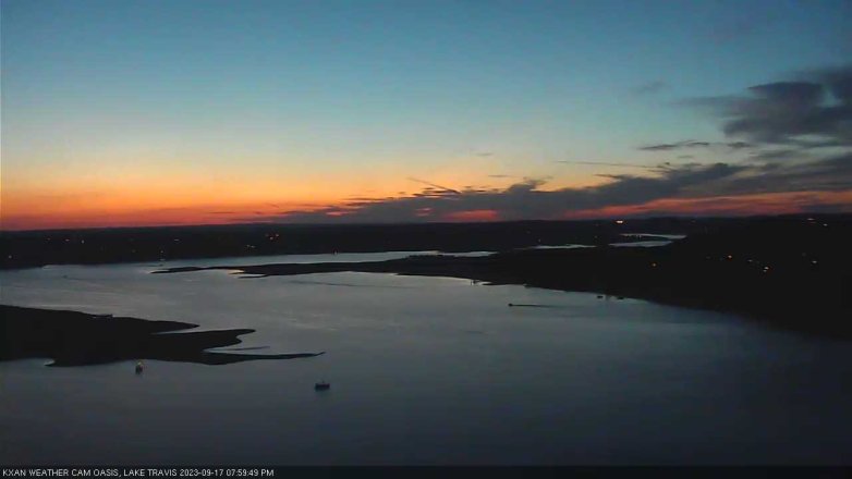 Lake Travis webcam, September 17, 2023 8:00 PM CT
