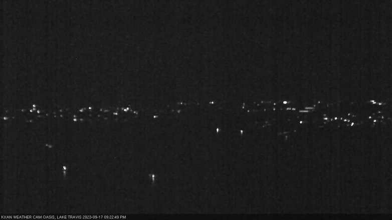 Lake Travis webcam, September 17, 2023 9:25 PM CT
