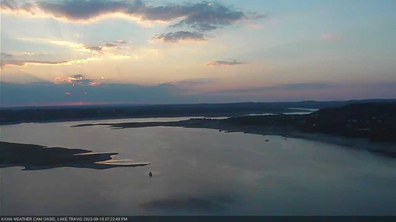 Lake Travis webcam, September 18, 2023 7:25 PM CT