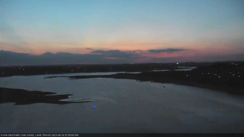 Lake Travis webcam, September 18, 2023 8:00 PM CT