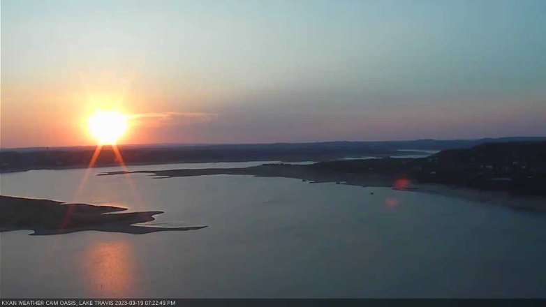 Lake Travis webcam, September 19, 2023 7:25 PM CT