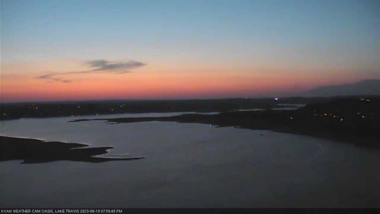 Lake Travis webcam, September 19, 2023 8:00 PM CT