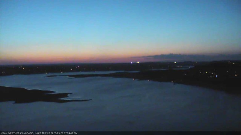 Lake Travis webcam, September 20, 2023 8:00 PM CT
