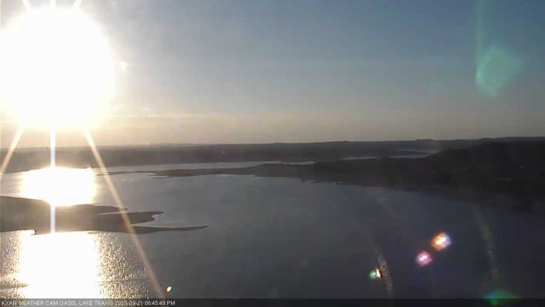 Lake Travis webcam, September 21, 2023 6:45 PM CT