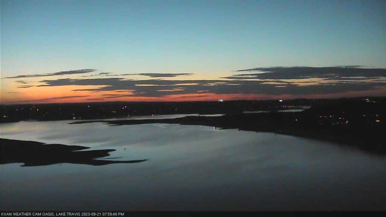 Lake Travis webcam, September 21, 2023 8:00 PM CT