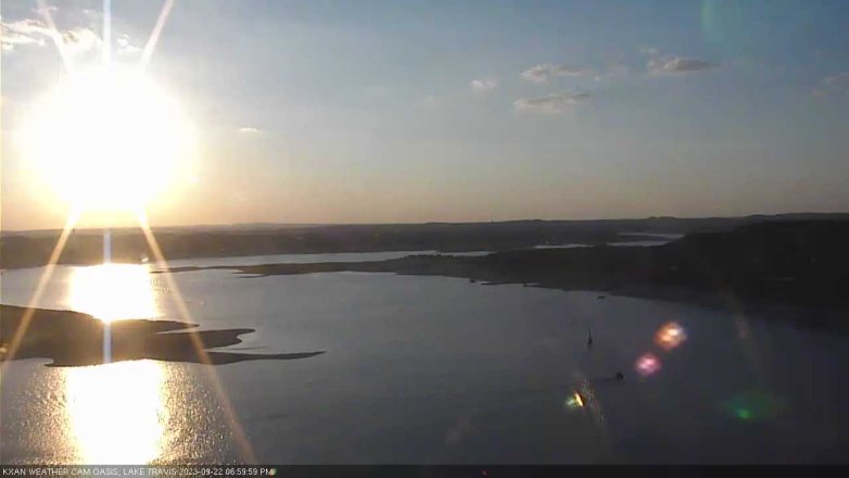 Lake Travis webcam, September 22, 2023 7:00 PM CT