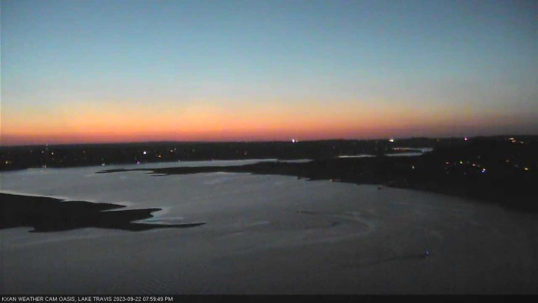 Lake Travis webcam, September 22, 2023 8:00 PM CT