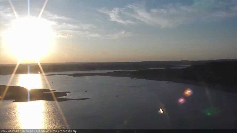 Lake Travis webcam, September 23, 2023 7:00 PM CT