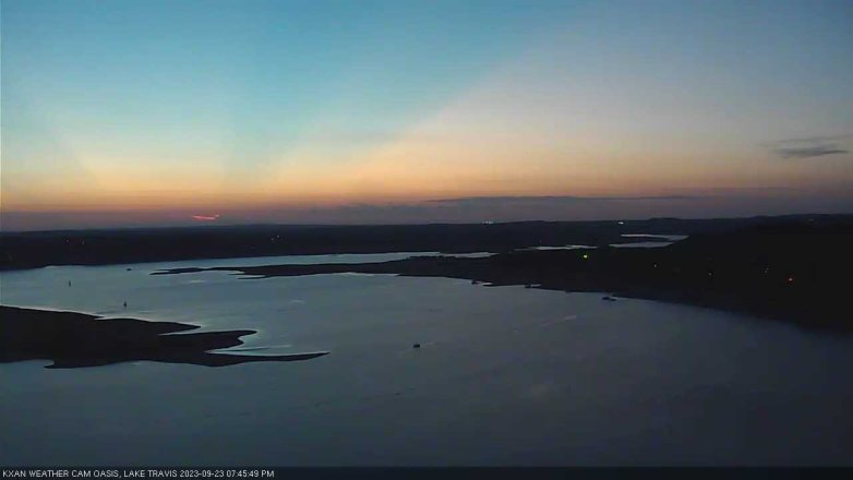 Lake Travis webcam, September 23, 2023 7:45 PM CT