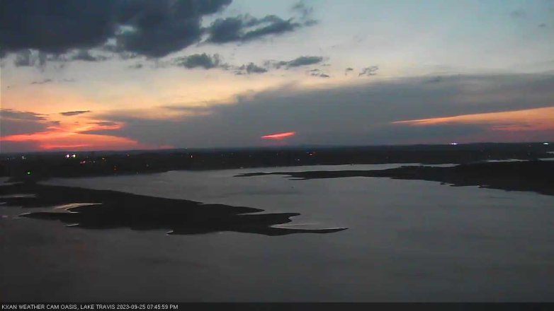 Lake Travis webcam, September 25, 2023 7:45 PM CT