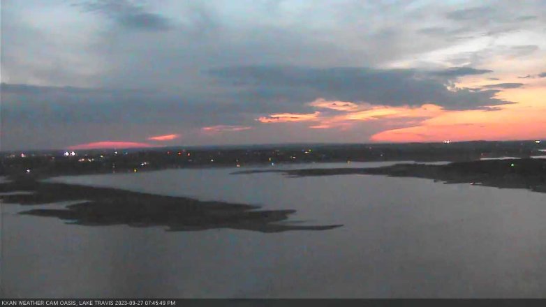 Lake Travis webcam, September 27, 2023 7:45 PM CT