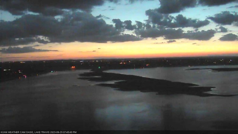 Lake Travis webcam, September 29, 2023 7:45 PM CT