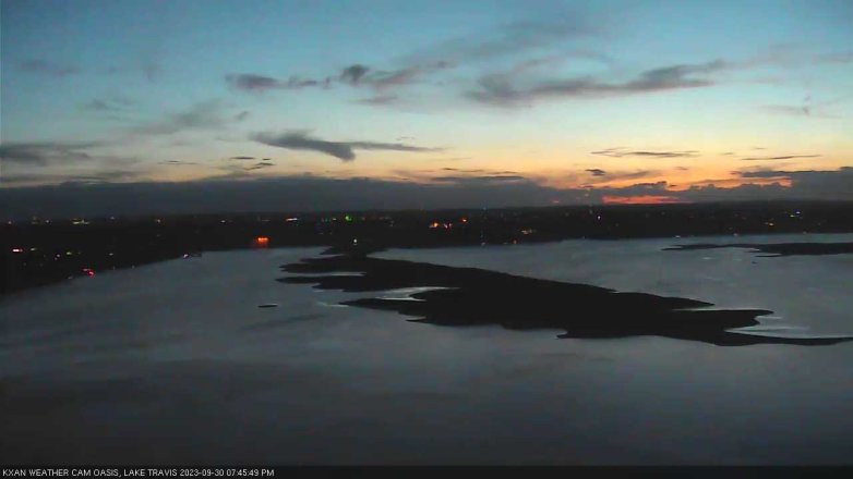 Lake Travis webcam, September 30, 2023 7:45 PM CT