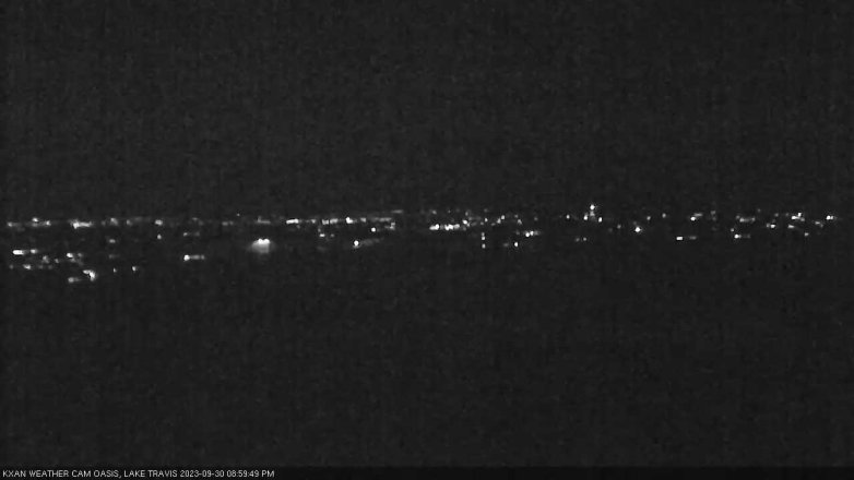 Lake Travis webcam, September 30, 2023 9:00 PM CT