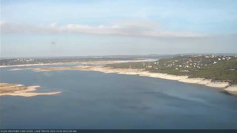 Lake Travis webcam, October 2, 2023 9:25 AM CT