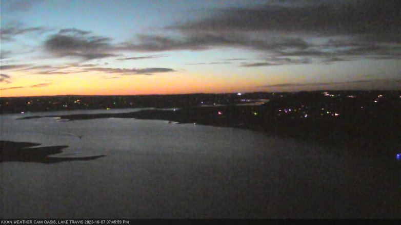 Lake Travis webcam, October 7, 2023 7:45 PM CT