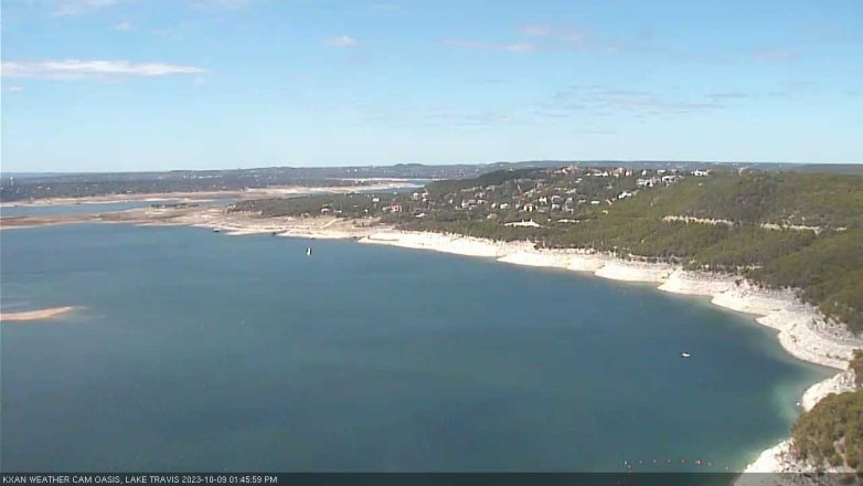 Lake Travis webcam, October 9, 2023 1:45 PM CT