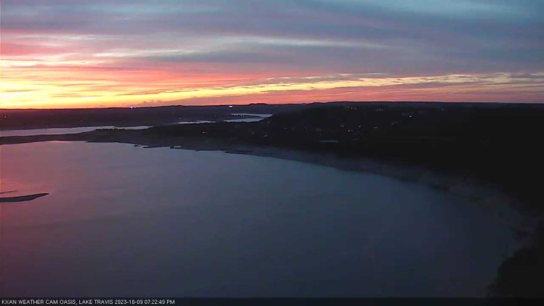 Lake Travis webcam, October 9, 2023 7:25 PM CT