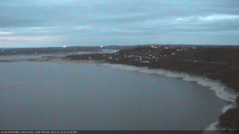 Lake Travis webcam, October 10, 2023 7:25 PM CT