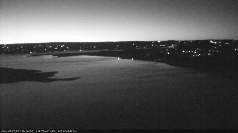 Lake Travis webcam, October 15, 2023 7:45 PM CT