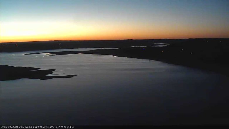 Lake Travis webcam, October 16, 2023 7:25 PM CT