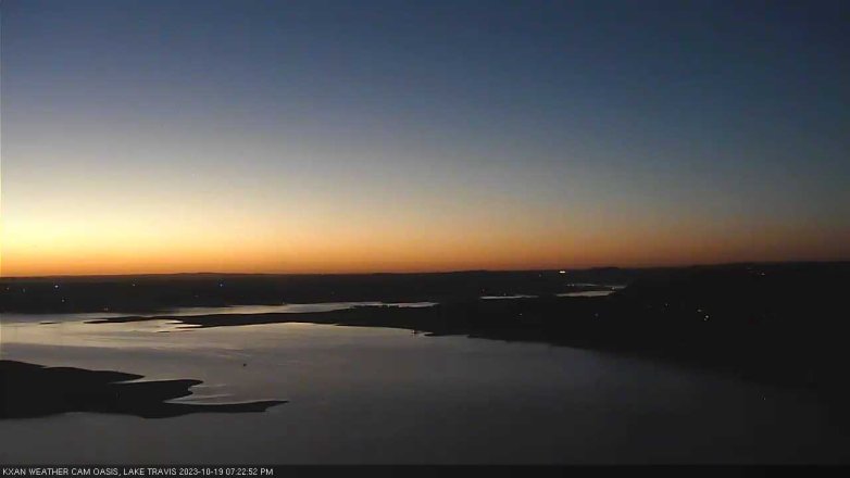 Lake Travis webcam, October 19, 2023 7:25 PM CT