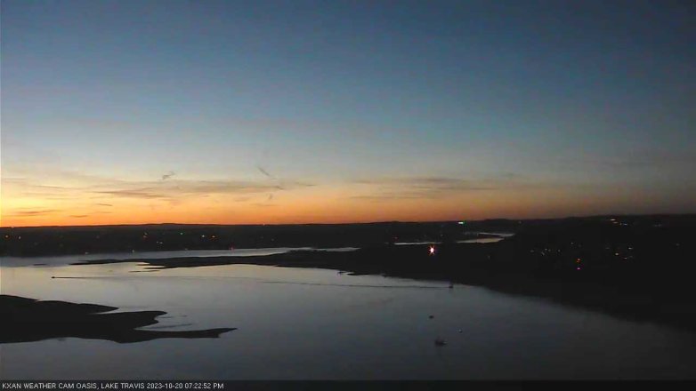 Lake Travis webcam, October 20, 2023 7:25 PM CT