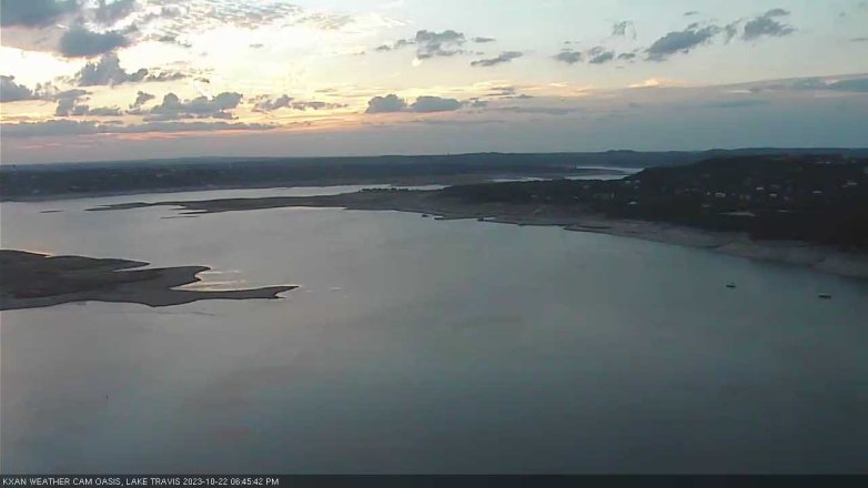 Lake Travis webcam, October 22, 2023 6:45 PM CT